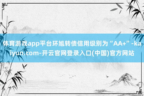 体育游戏app平台环旭转债信用级别为“AA+”-kaiyun.com-开云官网登录入口(中国)官方网站