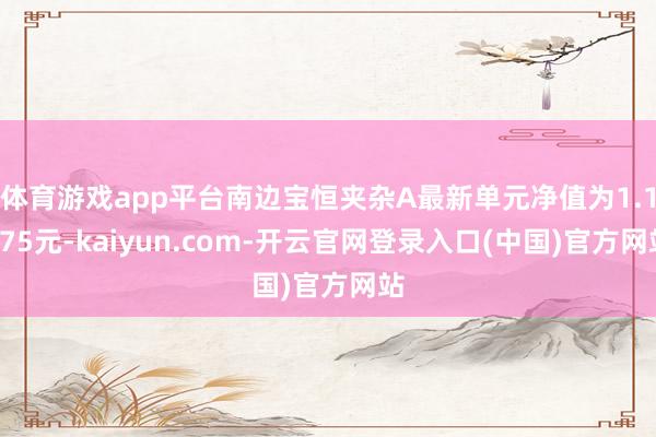 体育游戏app平台南边宝恒夹杂A最新单元净值为1.1075元-kaiyun.com-开云官网登录入口(中国)官方网站