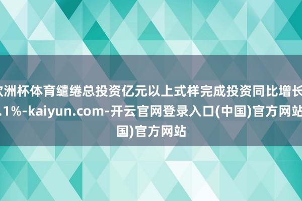 欧洲杯体育缱绻总投资亿元以上式样完成投资同比增长7.1%-kaiyun.com-开云官网登录入口(中国)官方网站