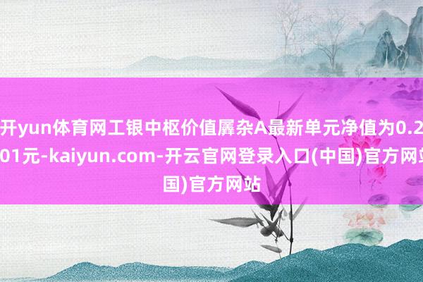 开yun体育网工银中枢价值羼杂A最新单元净值为0.2601元-kaiyun.com-开云官网登录入口(中国)官方网站